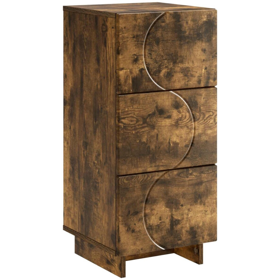 vidaXL - Dressoir - Gerookt - eiken - 33.5 - x - 34.5 - x - 75 - cm - Bewerkt - hout afbeelding 1