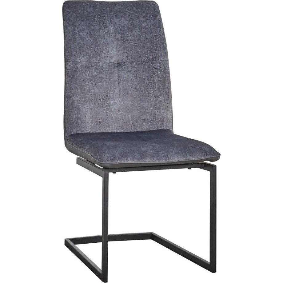 Stoel 'Flynn' Microfiber+PU Grijs Zwarte poten afbeelding 1