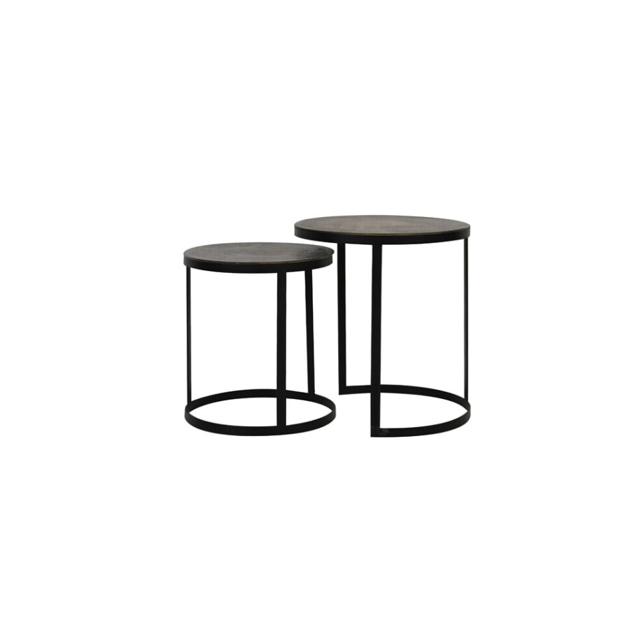 Light & Living Bijzettafel 'Trelo' Set van 2 stuks, kleur Antiek Brons afbeelding 1