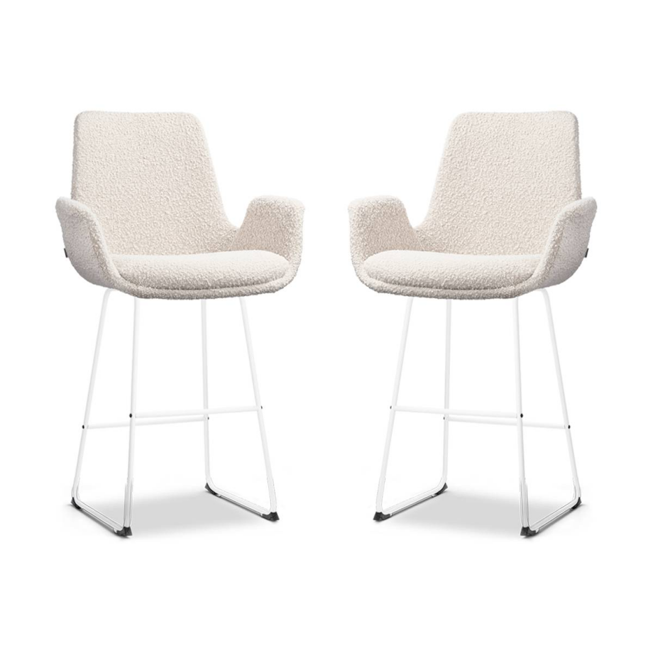 Set van 2 barstoelen Nino-Eef bouclé | Nolon Set van 2 barstoelen Nino-Eef bouclé | Nolon afbeelding 1