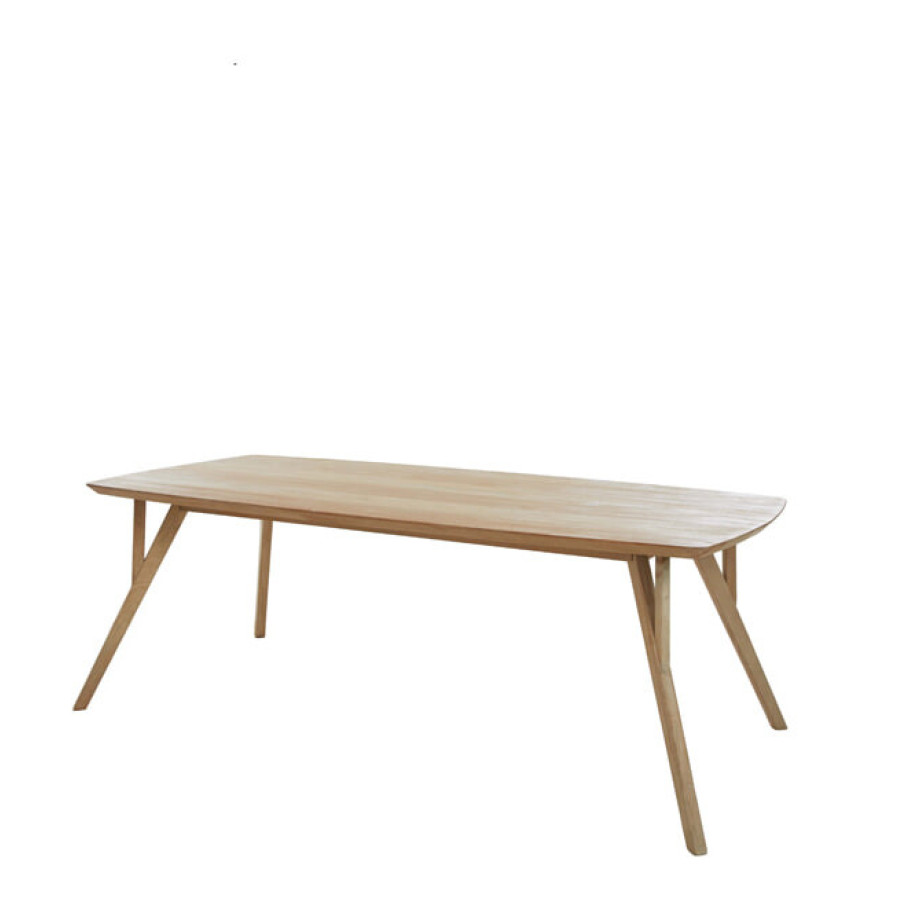 Light & Living Eettafel 'Quenza' Mangohout, 220 x 100cm, kleur Naturel afbeelding 