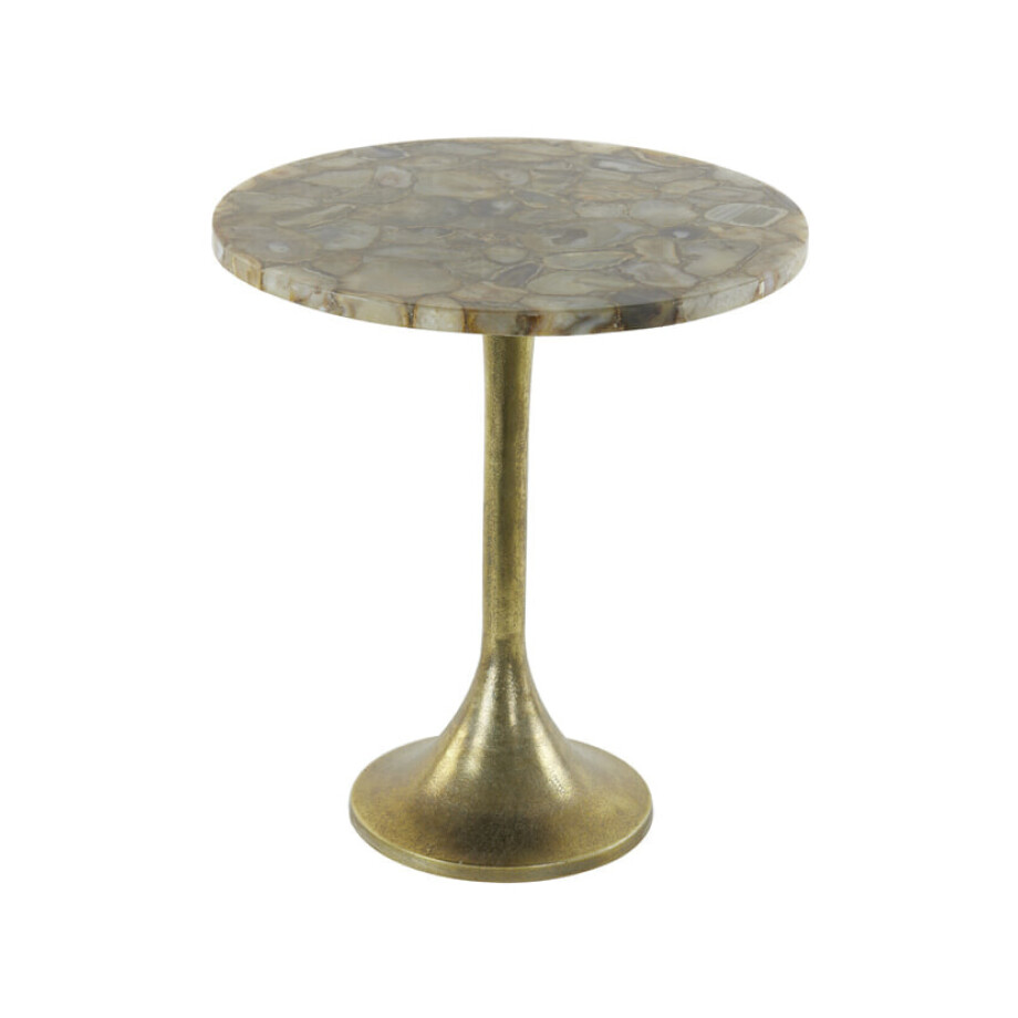 Light & Living Bijzettafel 'Rickerd' Ø48cm, kleur Geel Agaat afbeelding 1