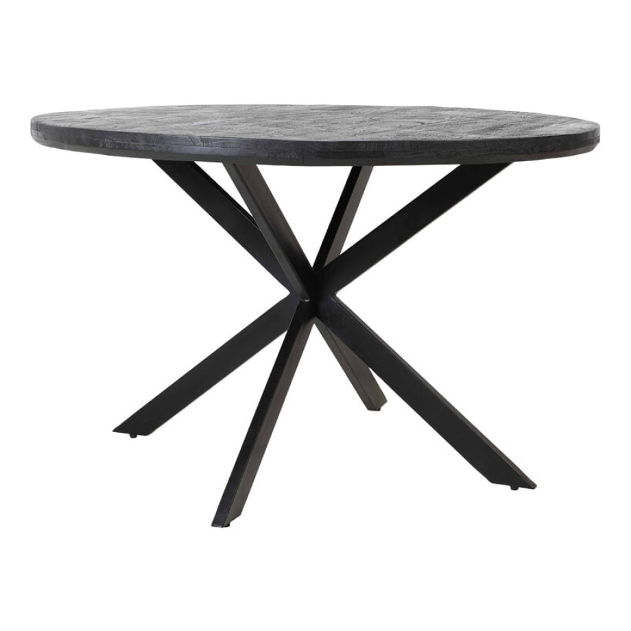 Light & Living Ronde Eettafel 'Yellov' Ø120cm, kleur Zwart afbeelding 1