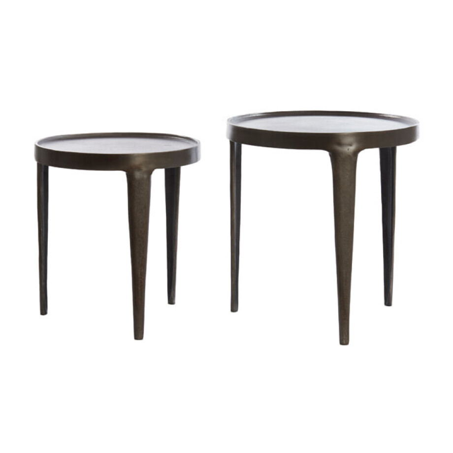 Light & Living Bijzettafel 'Tobias' Set van 2 stuks, kleur Donkerbruin Light & Living Bijzettafel 'Tobias' Set van 2 stuks, kleur Donkerbruin afbeelding 1