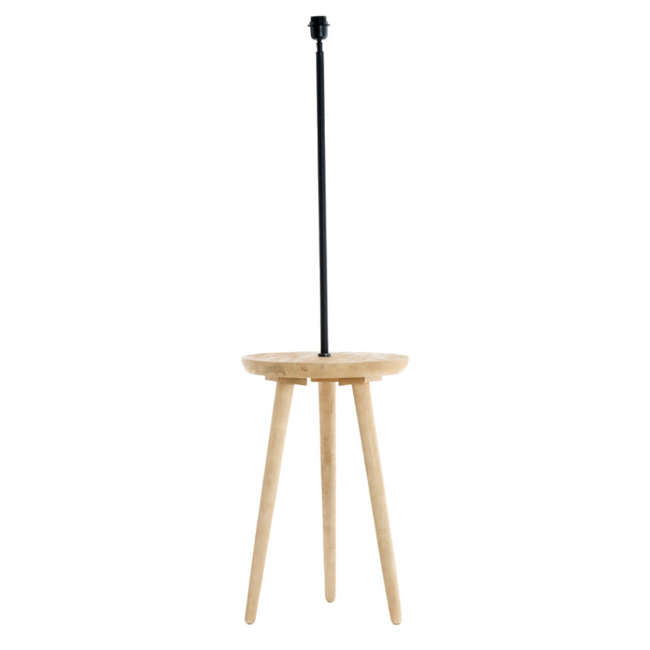 Light & Living Bijzettafel/Vloerlamp 'Tolfa' 135cm hoog, kleur Naturel (excl. kap) afbeelding 1