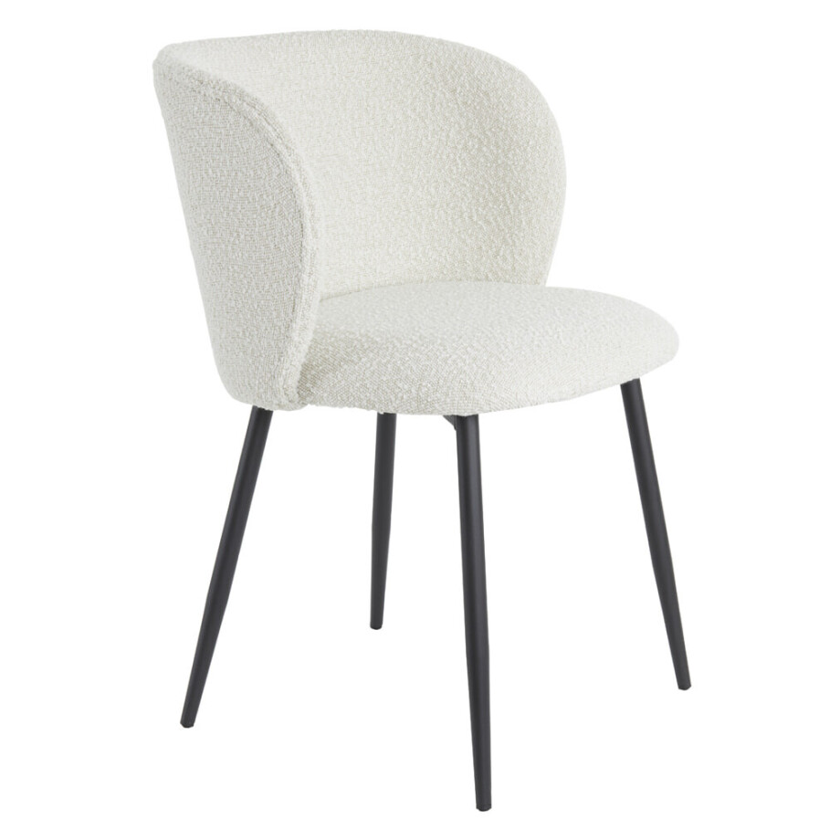 Light & Living Eetkamerstoel 'Elyna' Bouclé, kleur Lichtbeige Light & Living Eetkamerstoel 'Elyna' Bouclé, kleur Lichtbeige afbeelding 1