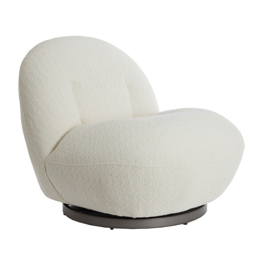Light & Living Draaifauteuil 'Gumaca' Bouclé, kleur Crème afbeelding 1