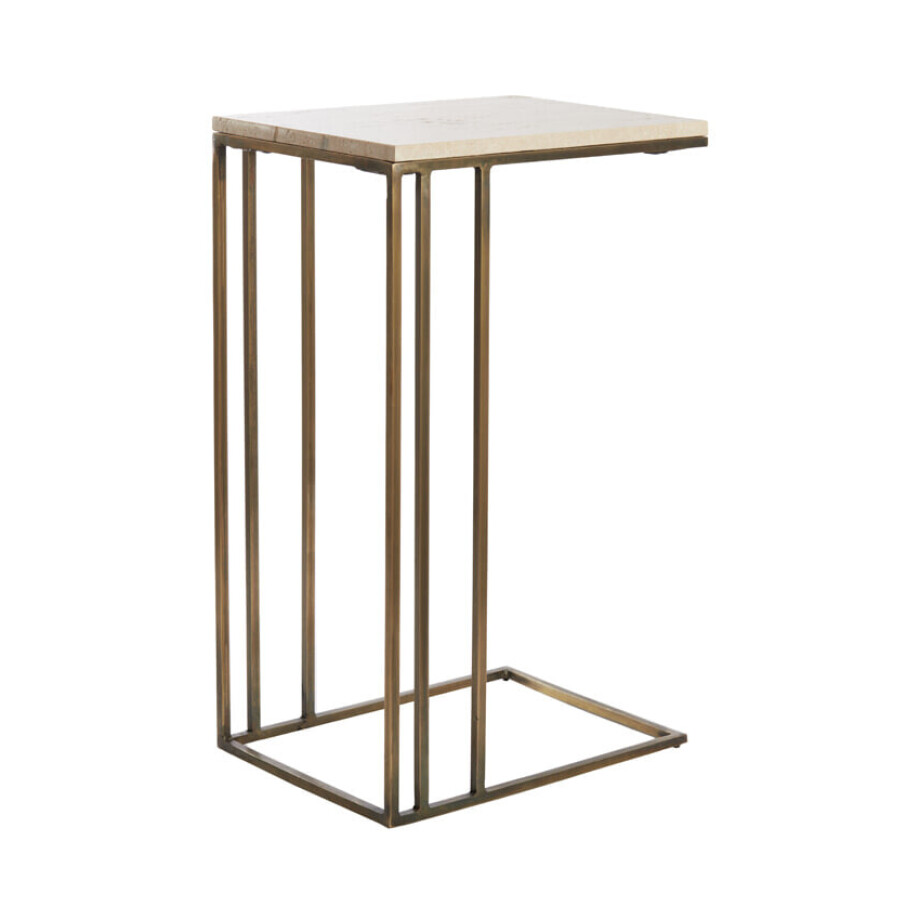 Light & Living Laptoptafel 'Roshan' Travertin, kleur Zand/Antiek Brons Light & Living Laptoptafel 'Roshan' Travertin, kleur Zand/Antiek Brons afbeelding 1