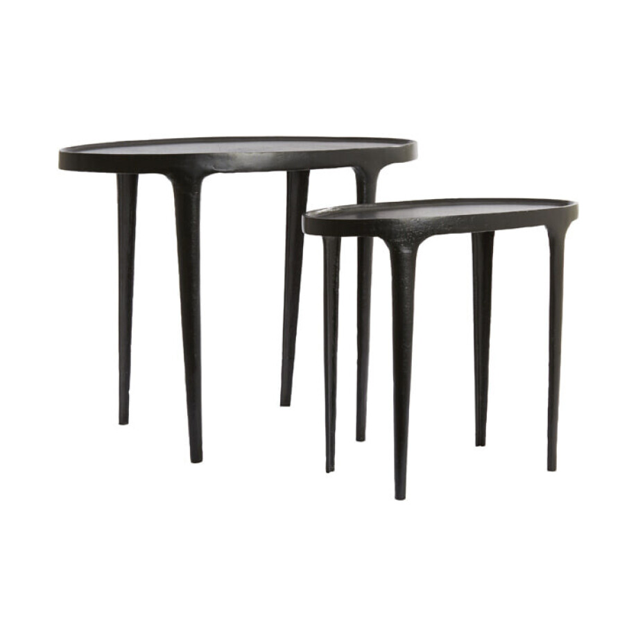 Light & Living Bijzettafel 'Arica' Set van 2 stuks, kleur Mat Zwart Light & Living Bijzettafel 'Arica' Set van 2 stuks, kleur Mat Zwart afbeelding 1