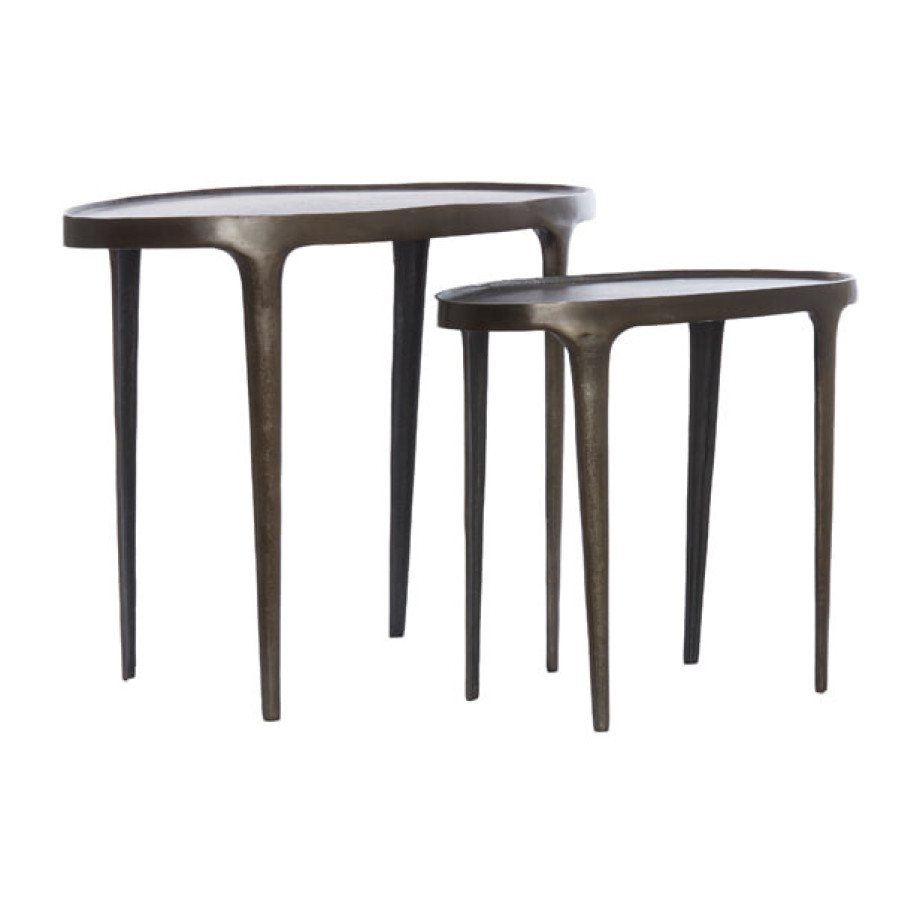 Light & Living Sidetable 'Arica' Set van 2 stuks, kleur Donkerbruin afbeelding 1