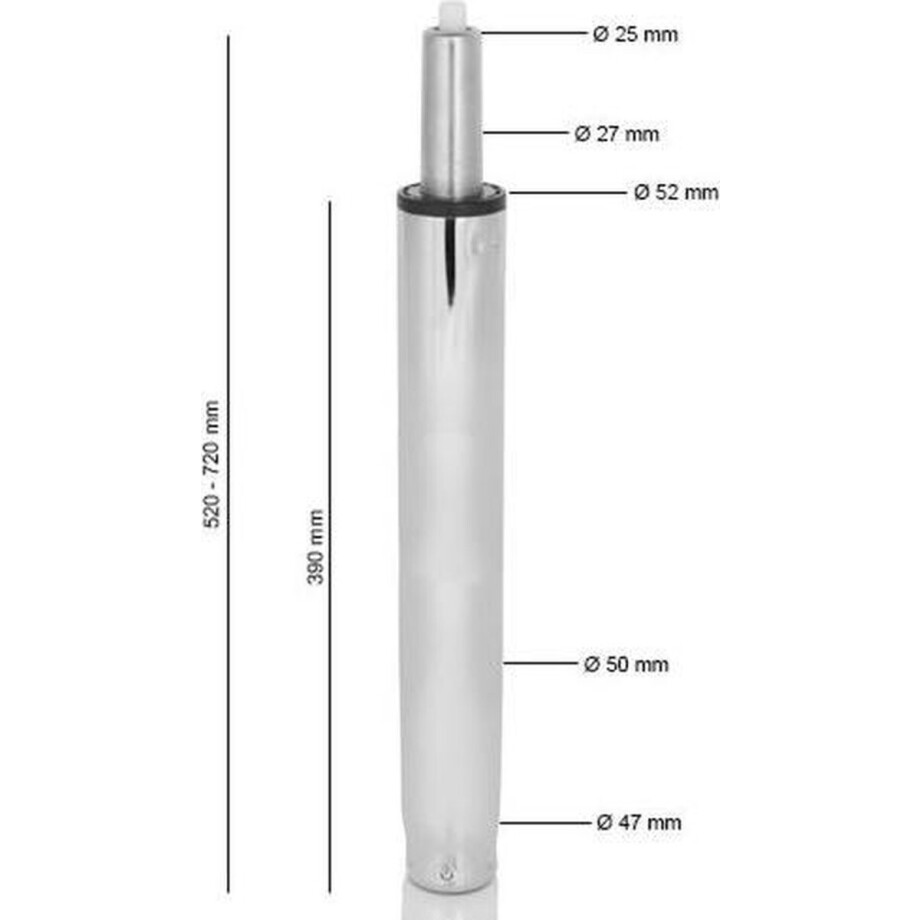Gasveer XXL - chroom, 52-72 cm (voor Barkruk) hjh OFFICE Gasveer XXL - chroom, 52-72 cm (voor Barkruk) hjh OFFICE afbeelding 1