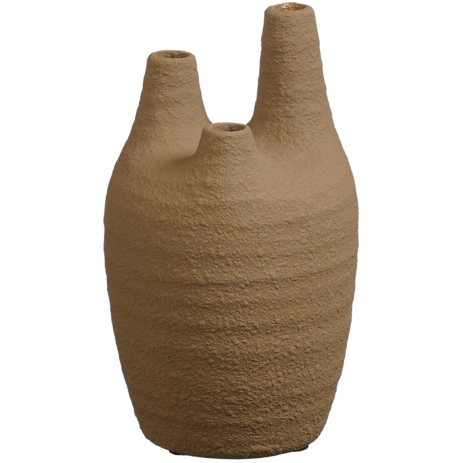 Mica Decorations Tulpenvaas Canti - Keramiek - Bruin - 14 x 23 x 14 cm (BxHxD) afbeelding 1