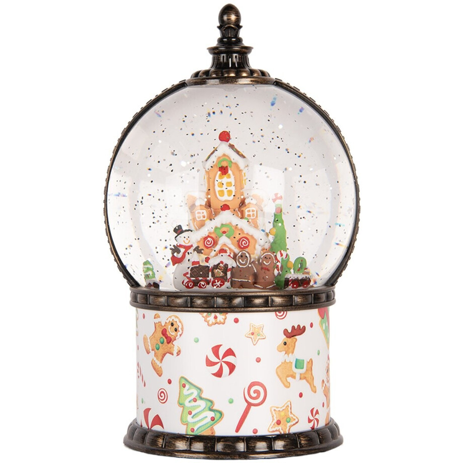 Clayre & Eef Kerstdecoratie met LED-verlichting en muziek Ø 12x21 cm / 3xAA Wit Kunststof afbeelding 1