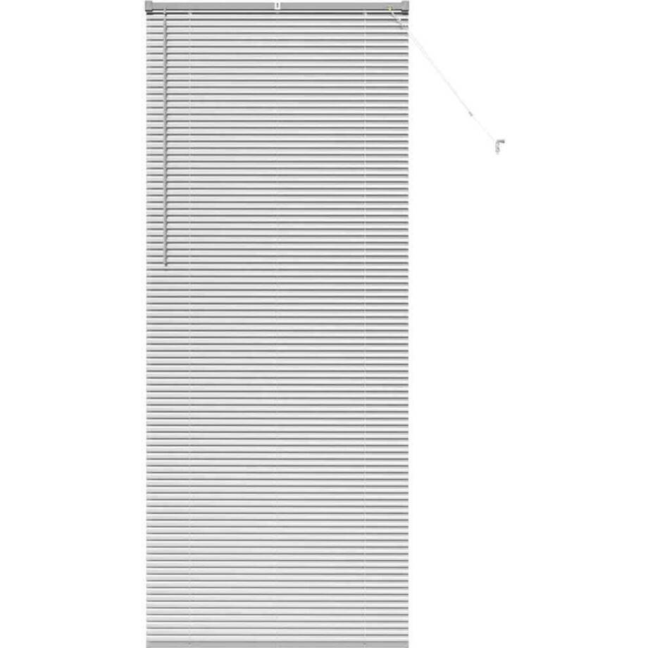 vidaXL - Raamjaloezie - met - gordijnen - Zilver - Aluminium afbeelding 1