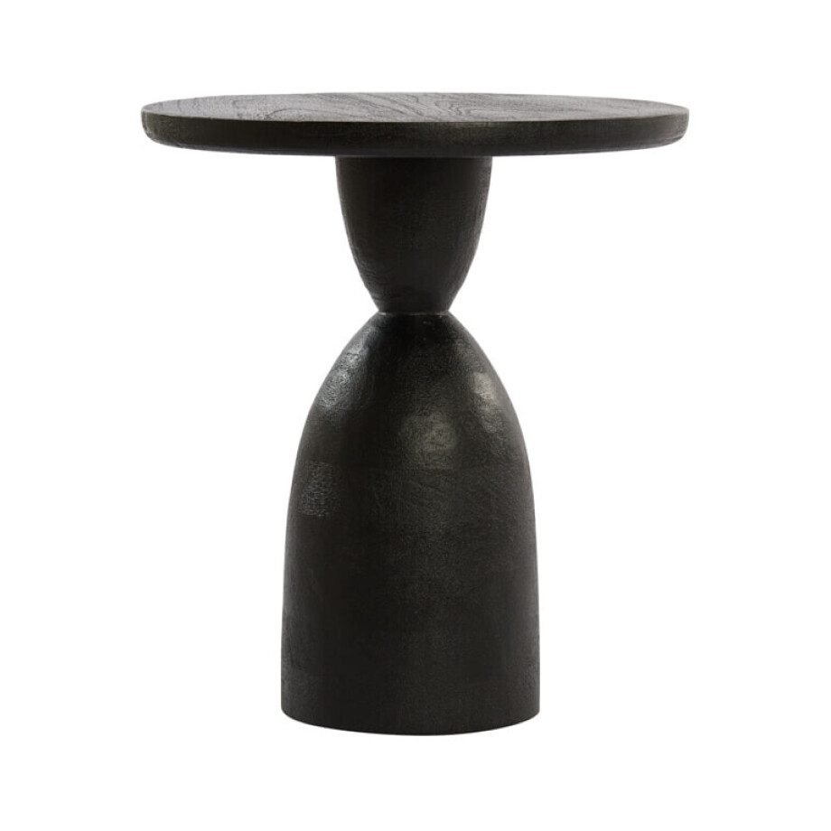 Light & Living Bijzettafel 'Torir' Mangohout, 40cm, kleur Zwart Light & Living Bijzettafel 'Torir' Mangohout, 40cm, kleur Zwart afbeelding 1