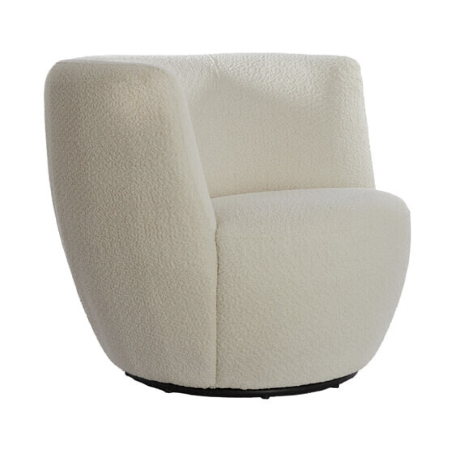 Light & Living Draaibare Fauteuil 'Senja' Bouclé, kleur Wit afbeelding 1