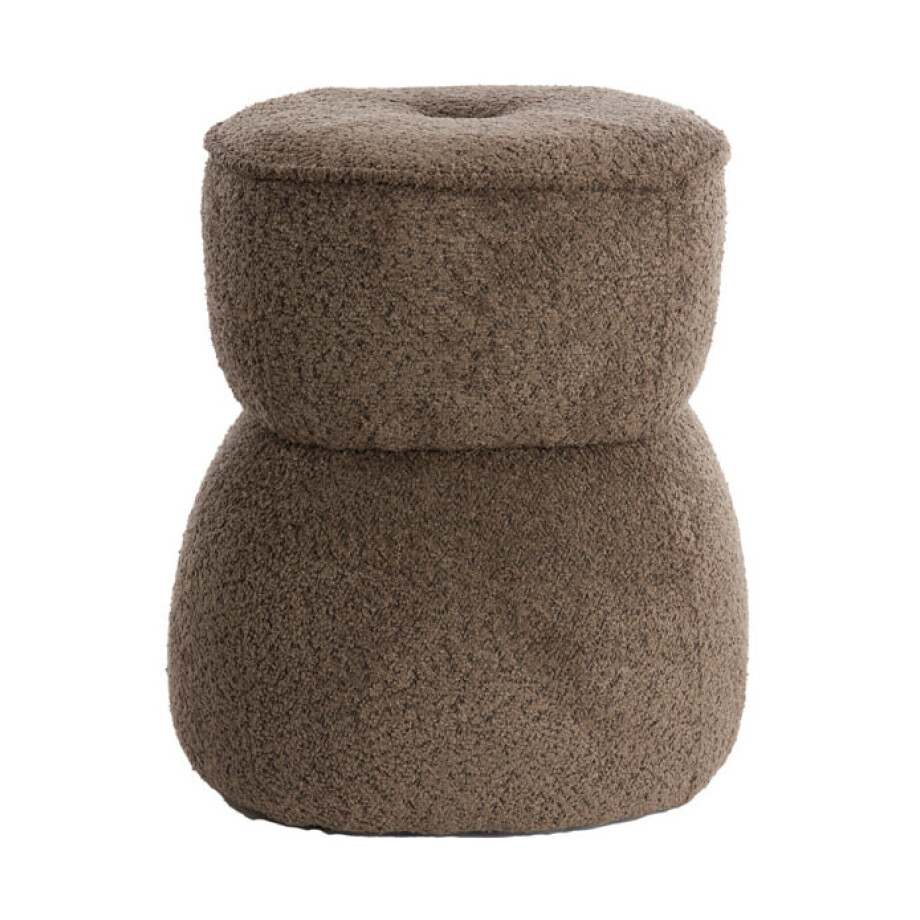 Light & Living Poef 'Leyla' Chenille, kleur Bruin Light & Living Poef 'Leyla' Chenille, kleur Bruin afbeelding 1