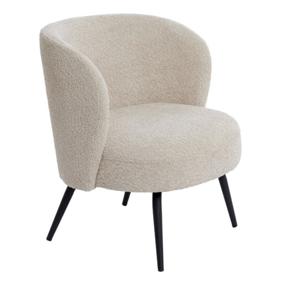 Light & Living Fauteuil 'Dieyda' Bouclé, kleur Beige afbeelding 1