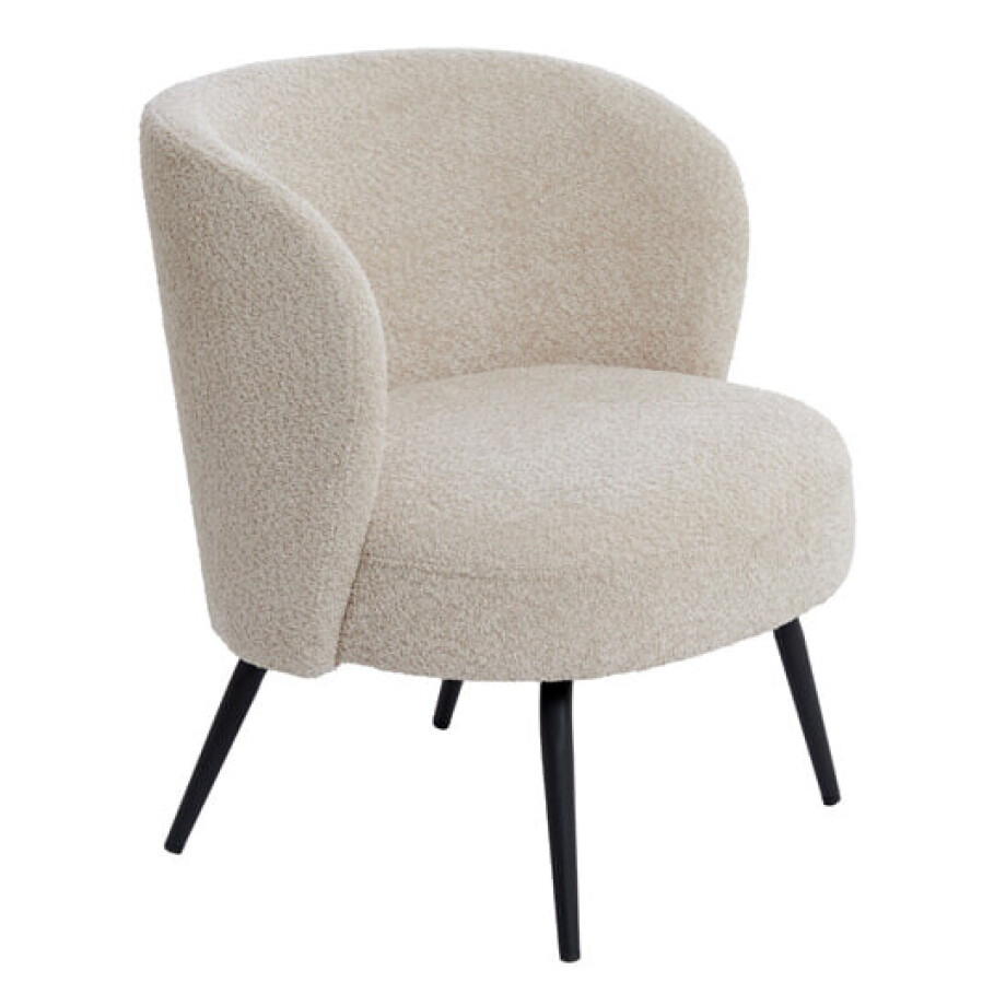 Light & Living Fauteuil 'Dieyda' Bouclé, kleur Beige afbeelding 1