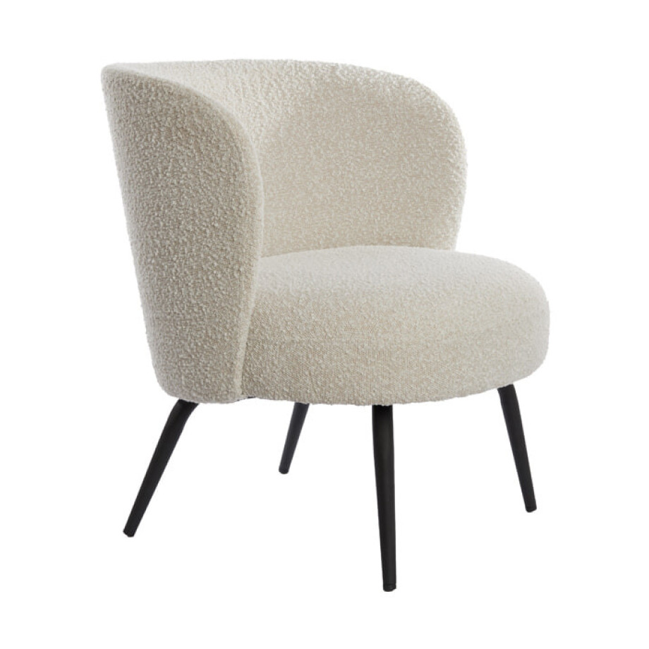 Light & Living Fauteuil 'Dieyda' Bouclé, kleur Crème afbeelding 