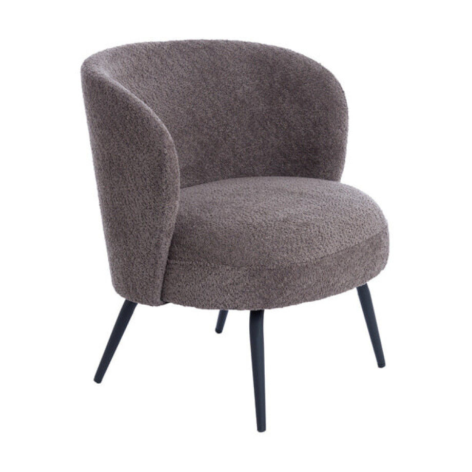 Light & Living Fauteuil 'Dieyda' Bouclé, kleur Bruin afbeelding 1