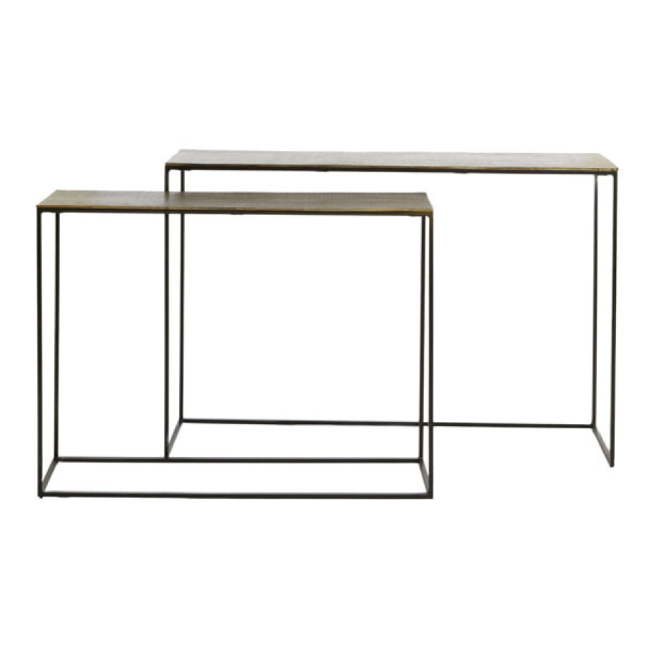 Light & Living Sidetable 'Zayn' Set van 2 stuks, kleur Antiek Brons afbeelding 1