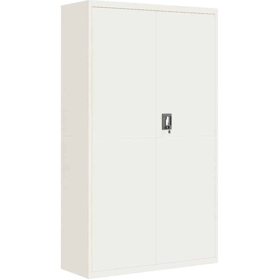 vidaXL - Archiefkast - 105x40x180 - cm - staal - wit afbeelding 1