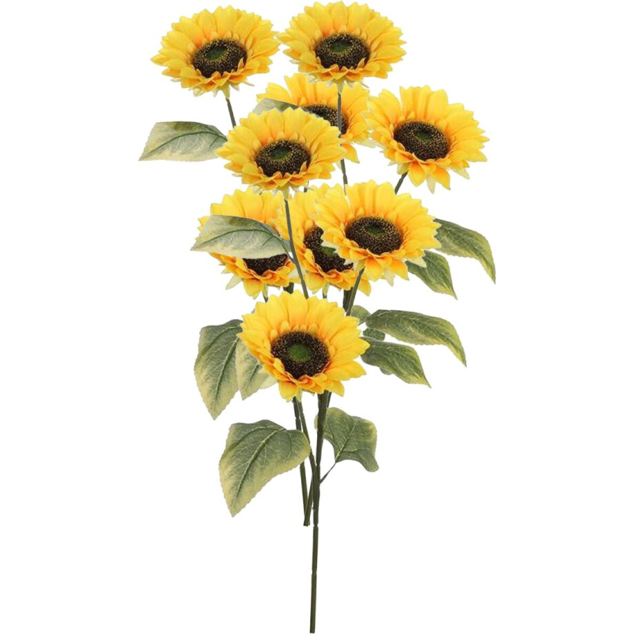 Mica Decorations Kunstbloem Zonnebloem takken - 3x - 92 cm - geel - kunst zijdebloem - decoratie Mica Decorations Kunstbloem Zonnebloem takken - 3x - 92 cm - geel - kunst zijdebloem - decoratie afbeelding 1