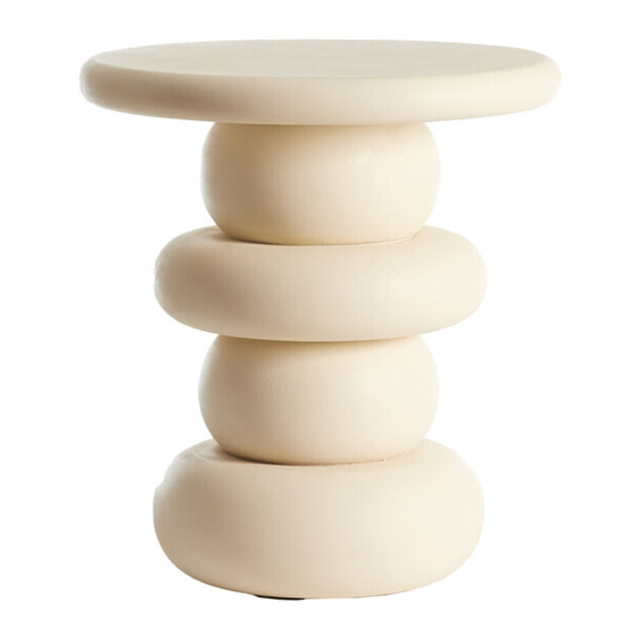 Light & Living Bijzettafel 'Azalas' Mangohout, 40cm, kleur Crème afbeelding 1