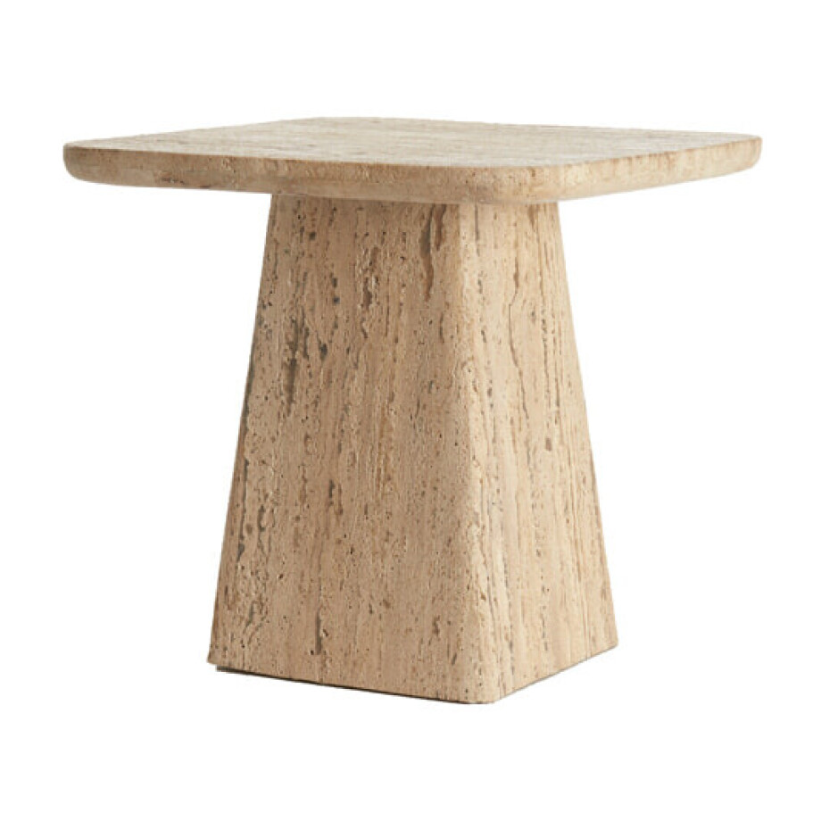 Light & Living Bijzettafel 'Kepami' Travertin, 45 x 45cm, kleur Zand afbeelding 