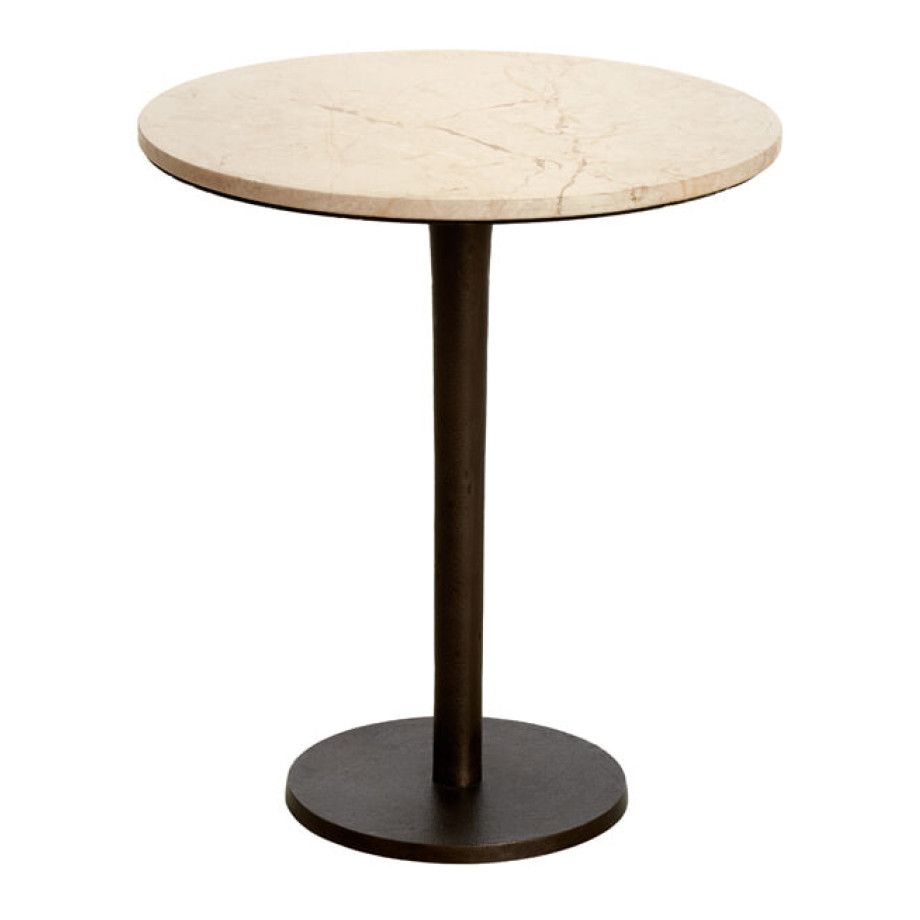 Light & Living Ronde Bijzettafel 'Pazo' Marmer, 48cm, kleur Zand afbeelding 