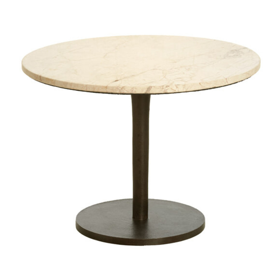 Light & Living Ronde Bijzettafel 'Pazo' Marmer, 61cm, kleur Zand afbeelding 