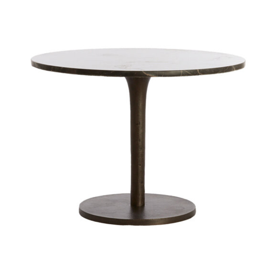 Light & Living Ronde Bijzettafel 'Pazo' Marmer, 61cm, kleur Donkerbruin afbeelding 1