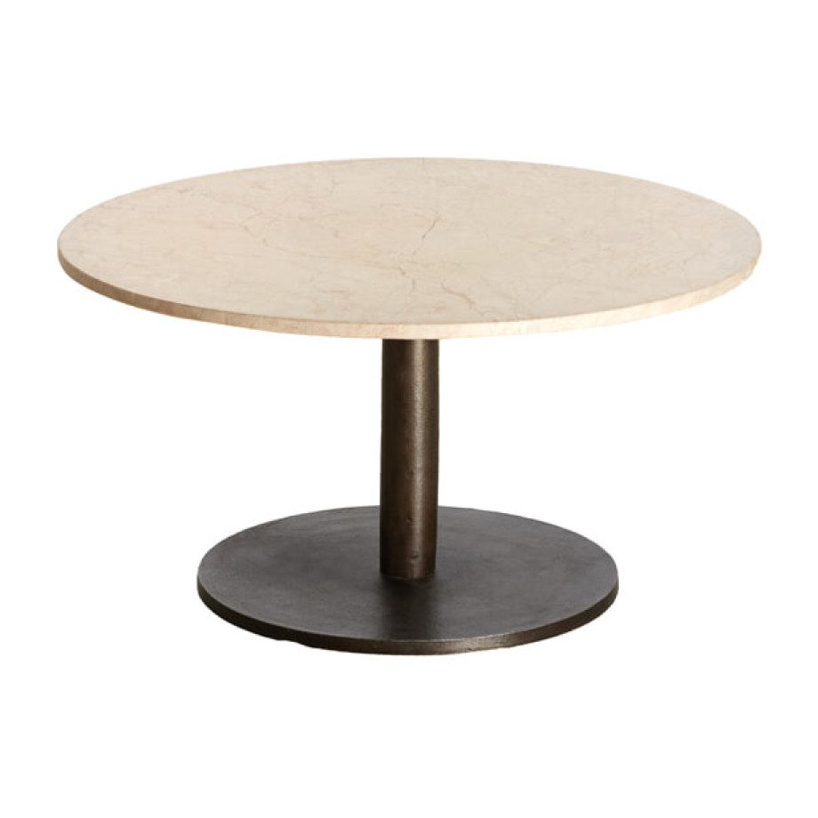 Light & Living Ronde Salontafel 'Pazo' Marmer, 76cm, kleur Zand afbeelding 