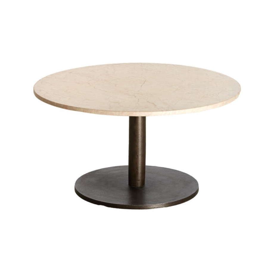 Light & Living Ronde Salontafel 'Pazo' Marmer, 76cm, kleur Zand afbeelding 