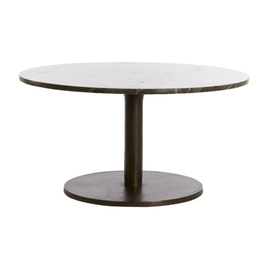 Light & Living Ronde Salontafel 'Pazo' Marmer, 76cm, kleur Donkerbruin afbeelding 1