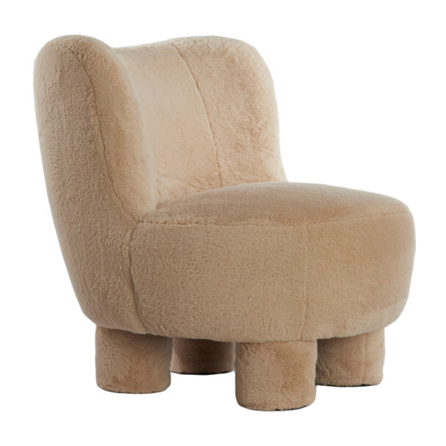 Light & Living Fauteuil 'Kamovu' Teddy, kleur Beige afbeelding 1