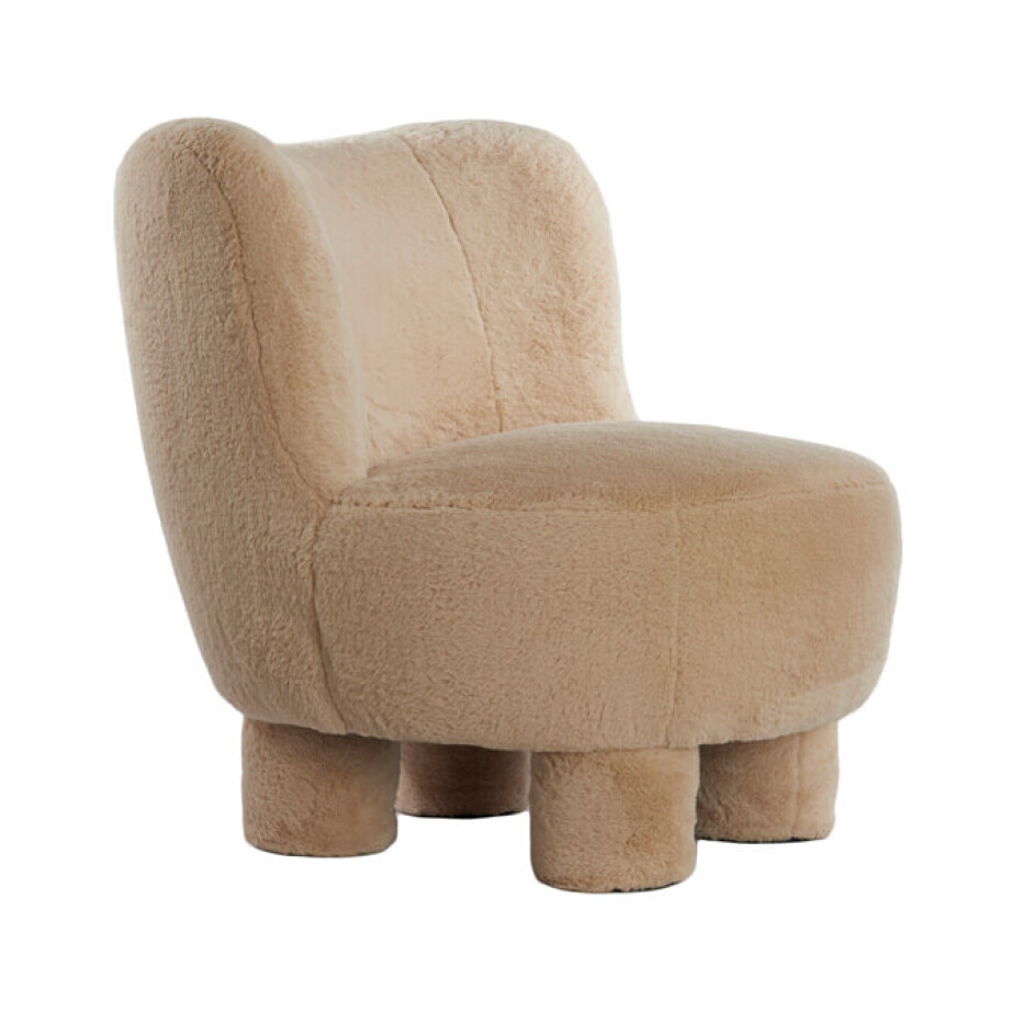 Light & Living Fauteuil 'Kamovu' Teddy, kleur Beige Light & Living Fauteuil 'Kamovu' Teddy, kleur Beige afbeelding 1