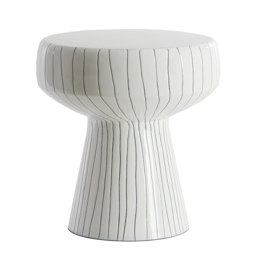 Light & Living Bijzettafel 'Dakwa' 38cm, kleur Wit/Zwart afbeelding 1