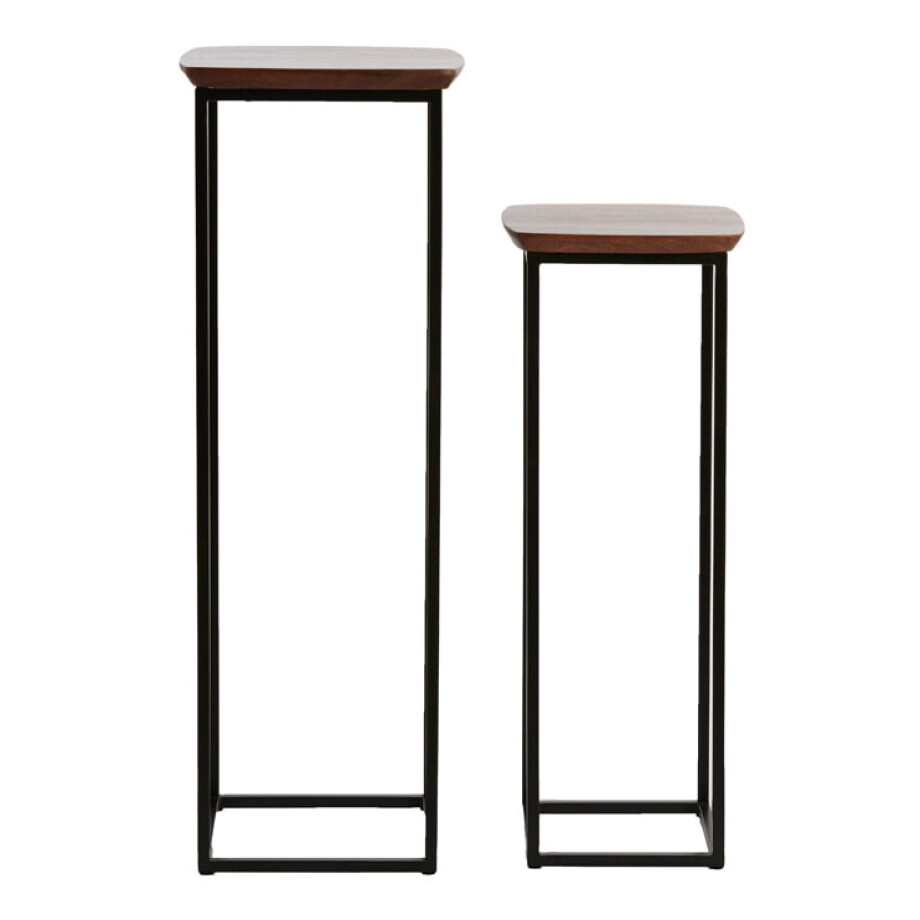 Light & Living Zuil 'Quenza' Acaciahout, Set van 2 stuks, kleur Bruin Light & Living Zuil 'Quenza' Acaciahout, Set van 2 stuks, kleur Bruin afbeelding 1