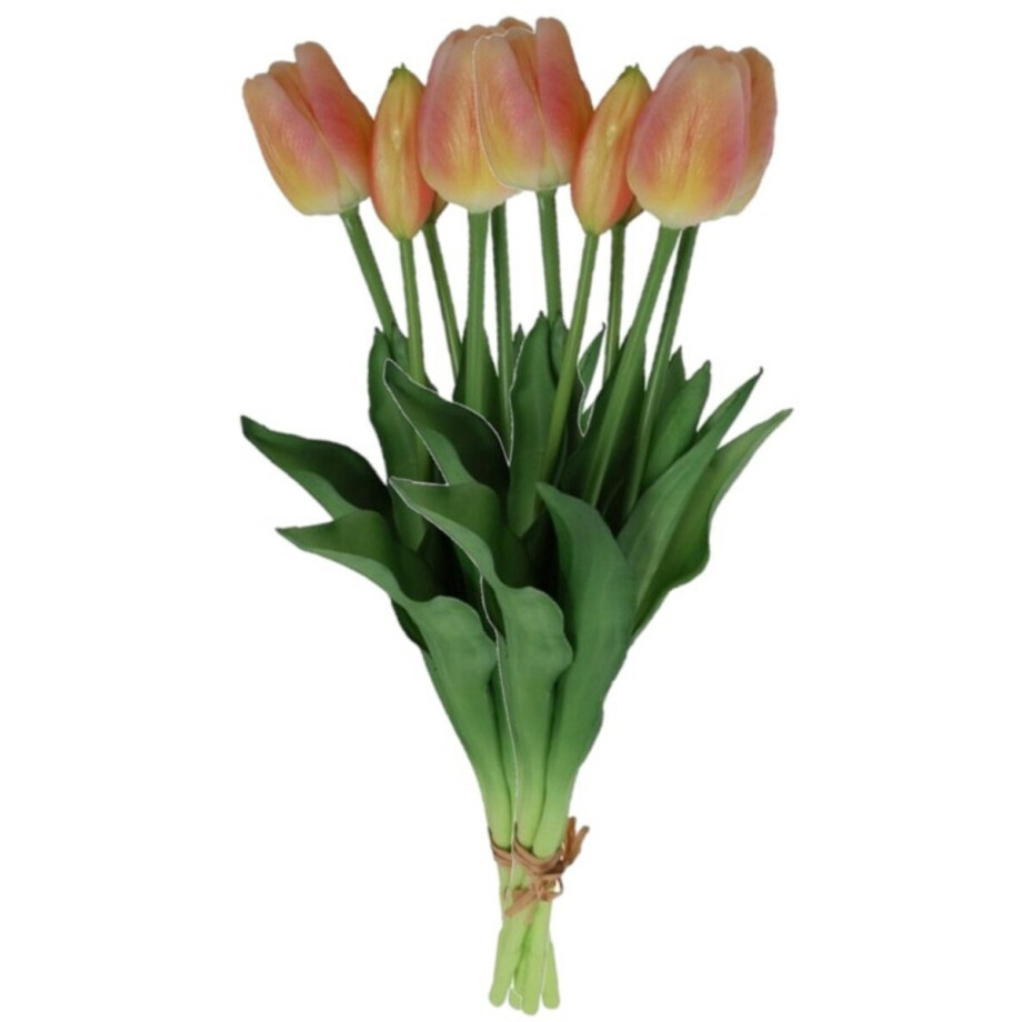 Countryfield Kunst tulpen boeket Fleur - 10x stuks - oranje - real touch - 41 cm - levensechte kunstbloemen Countryfield Kunst tulpen boeket Fleur - 10x stuks - oranje - real touch - 41 cm - levensechte kunstbloemen afbeelding 1