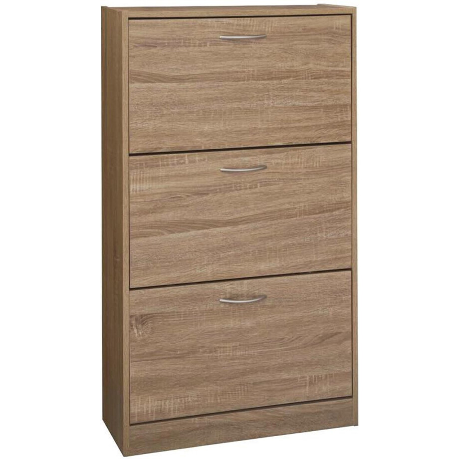 Schoenenkast Carini 3 Laden - Lichte Sonoma - Rousseau - Schoenenkast - Bruin - Spaanplaat Schoenenkast Carini 3 Laden - Lichte Sonoma - Rousseau - Schoenenkast - Bruin - Spaanplaat afbeelding 1