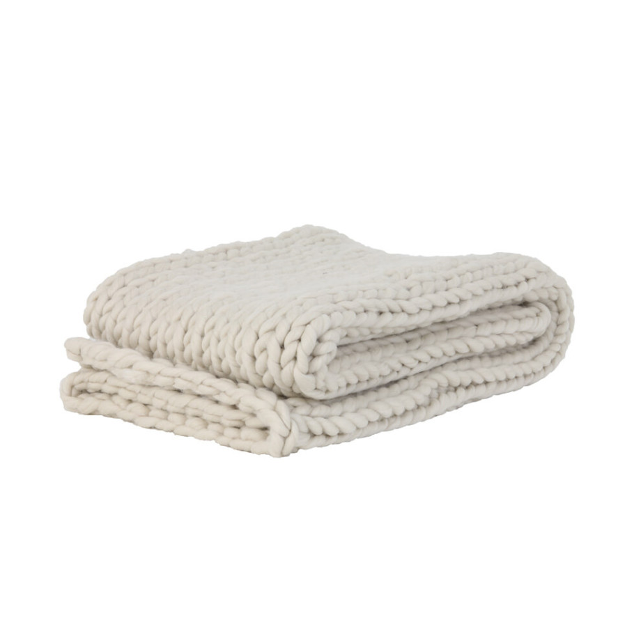 Light & Living Plaid 'Knitted', creme afbeelding 1