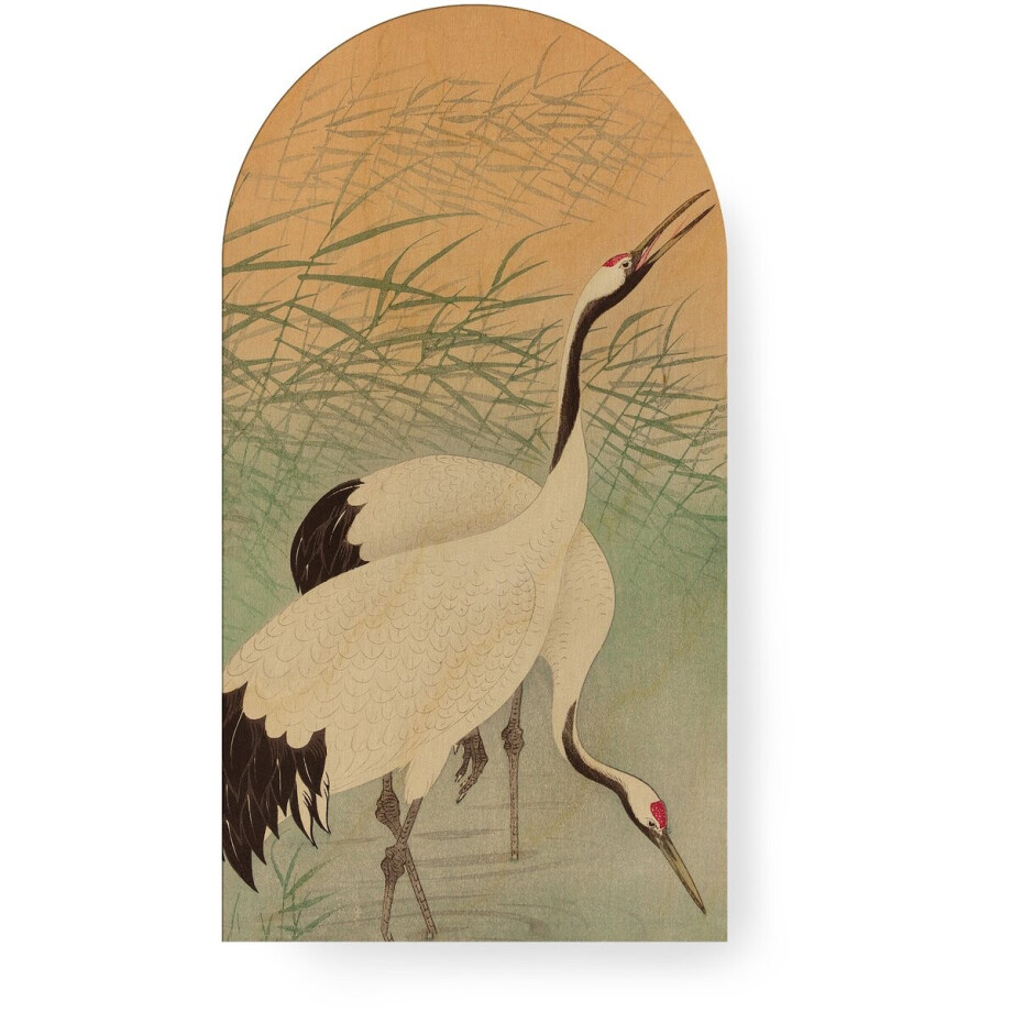 Art for the Home Canvas Boogvormig Kraanvogels in de Ochtend 100x54cm afbeelding 1