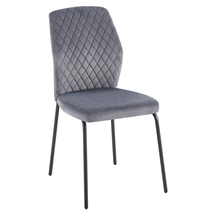 Artistiq Eetkamerstoel 'Chante' Velvet, kleur Grijs Artistiq Eetkamerstoel 'Chante' Velvet, kleur Grijs afbeelding 1