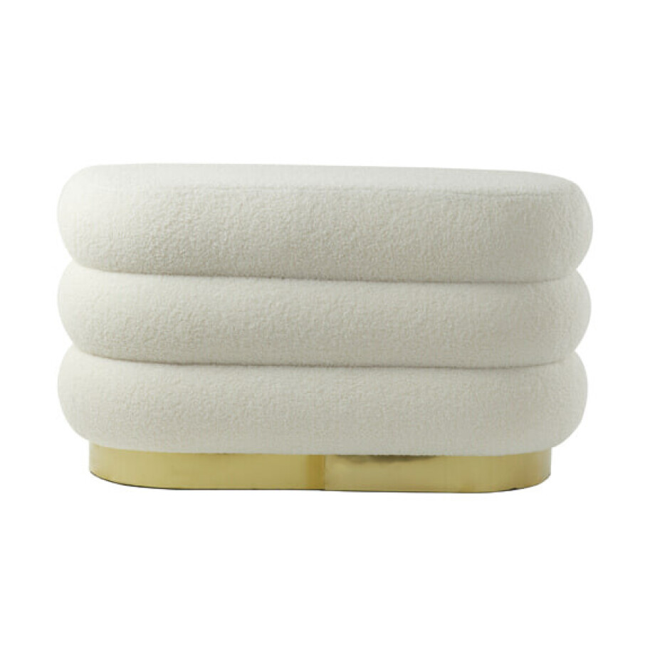 Light & Living Hocker 'Lyall' Teddy, kleur Crème Light & Living Hocker 'Lyall' Teddy, kleur Crème afbeelding 1