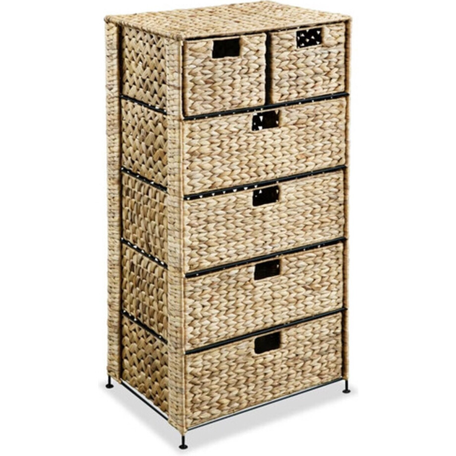 vidaXL - Opbergset - met - 6 - manden - 47x37x100 - cm - waterhyacint vidaXL - Opbergset - met - 6 - manden - 47x37x100 - cm - waterhyacint afbeelding 1