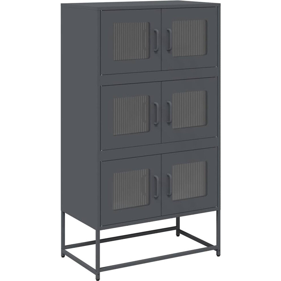 vidaXL - Hoge - kast - 68x39x123 - cm - staal - antracietkleurig vidaXL - Hoge - kast - 68x39x123 - cm - staal - antracietkleurig afbeelding 1