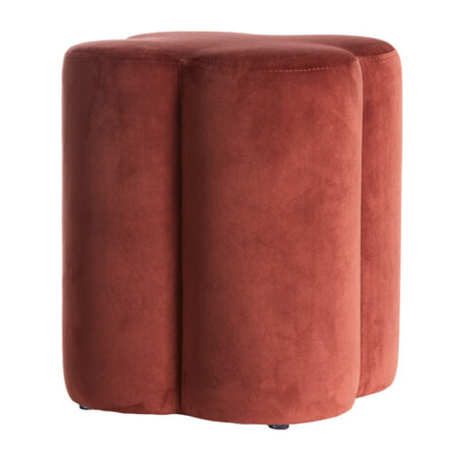 Light & Living Poef 'Nalani' Velvet, kleur Bordeaux afbeelding 1