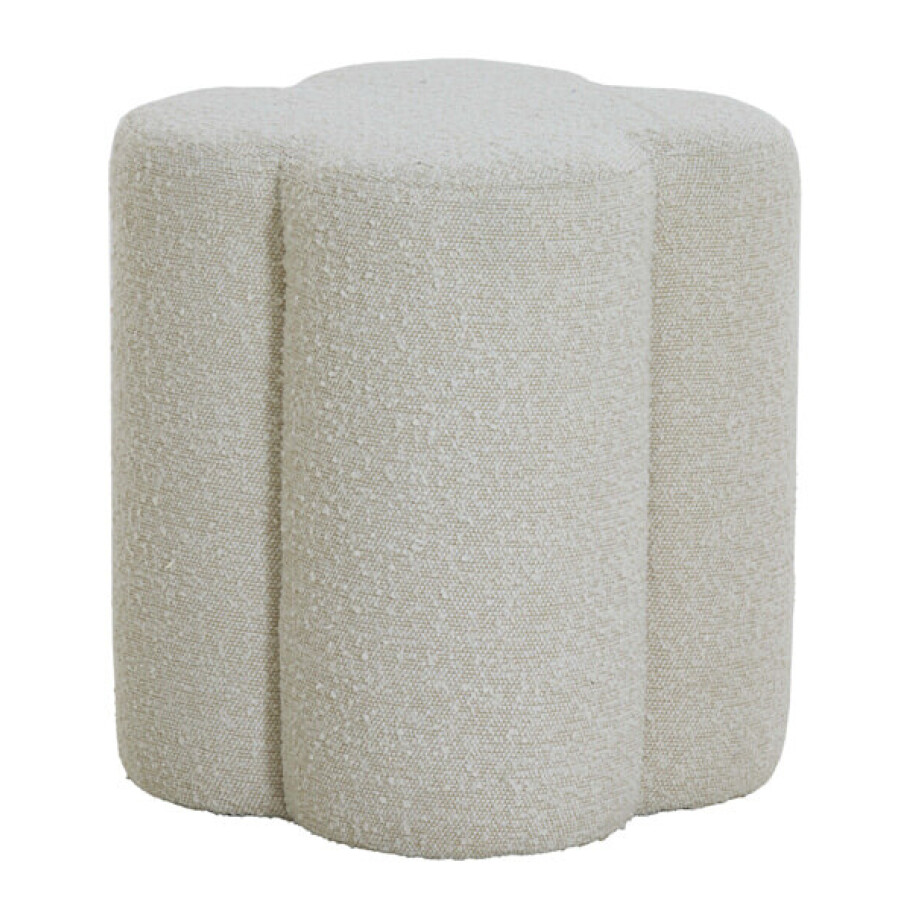 Light & Living Poef 'Nalani' Bouclé, kleur Crème afbeelding 1